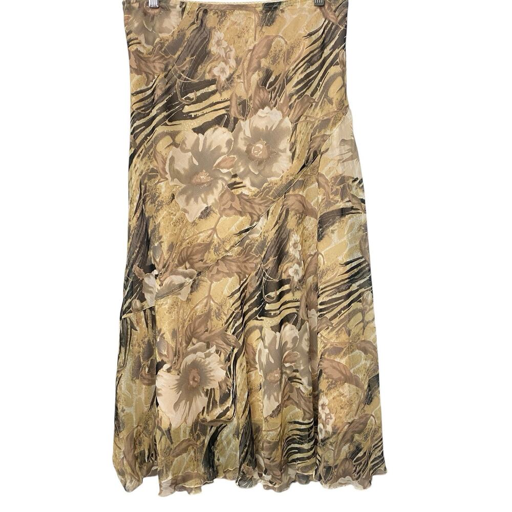 Metro Wear Women Med Midi Skirt Paisley Fairycore Garden Fairy Lined Goblincore*